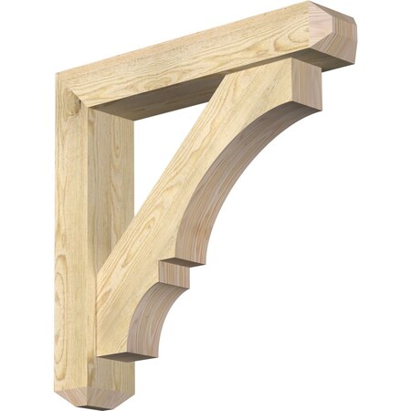 Ekena Millwork Balboa Craftsman Rough Sawn Bracket w/ Offset Brace, Douglas Fir, 6"W x 30"D x 30"H BKT0604X30X30BOA04RDF